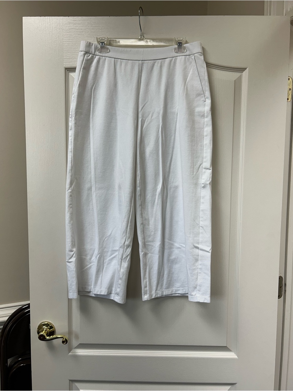 Eileen Fisher White Wide-Leg Pants